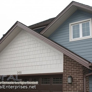 White Hardie Shake & Blue Hardie Plank Siding in Westmont