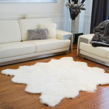 Gordon Faux Fur Rug - Off-White 6x6