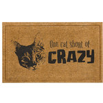 Mohawk Home - Mohawk Home Cat Crazy Natural 1' 6" x 2' 6" Door Mat - Your guests will enjoy a humorous touch (and a subtle warning) with this PURRRR-fect entryway mat! The synthetic fibers have excellent scraping and wiping properties to help scrape dirt, debris, and absorb water from the bottom of shoes before it is tracked indoors. The durable faux coir does not shed and offers long lasting functionality year after year. Low-profile height offers ideal functionality for high traffic areas and in entryways as it will not obstruct doors from opening or closing. This doormat offers low maintenance upkeep - simply vacuum, shake out, or sweep off debris, spot clean with a solution of mild detergent and water. Do not bleach. Air dry. Dry flat.