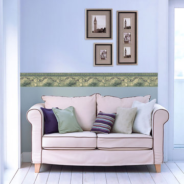 Nautical Seashells Wallpaper Border for Kitchen Bathroom Living Room, Roll