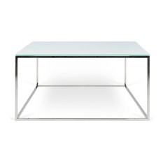 Chrome Gl And Wood Coffee Tables Houzz Temahome Tema Gleam 30x30 Gl Coffee Table Chrome Legs Tables