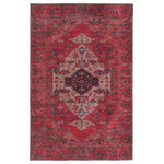 Jaipur Living - Vibe by Jaipur Living Monroe Medallion Red/ Brown Runner Rug 3'X8' - The Vindage collection melds vintage inspiration with on-trend colorways and durability for lived-in spaces. This digitally printed assortment features deep, rich tones and stunning abrashed designs that lend heirloom style to any home. The Monroe area rug depicts a distressed medallion pattern with floral detailing in rich tones of red, brown, teal, dark gray, and beige. The easy-care design withstands pets, children, and high traffic areas of the home such as living rooms, dining areas, kitchens, and bathrooms.