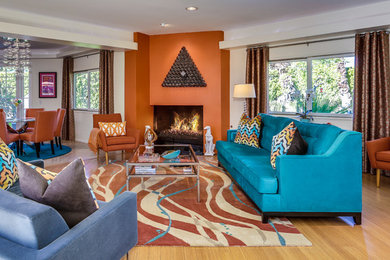 Living room - eclectic living room idea in Orange County