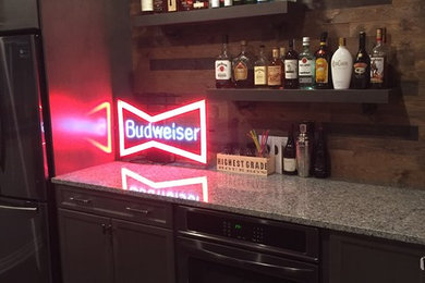 Inspiration for a rustic basement remodel in Detroit