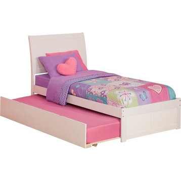 AFI Portland Full Solid Wood Bed with Twin Trundle in White