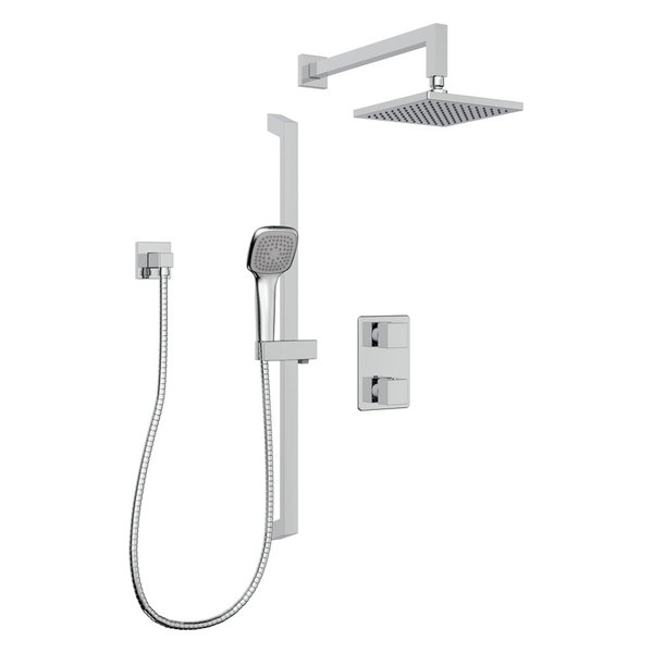 Belanger Rain Thermostatic Square Shower System, Wall