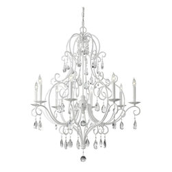 Feiss Chateau Blanc 8-Light Chandelier in Semi Gloss White Finish - Chandeliers
