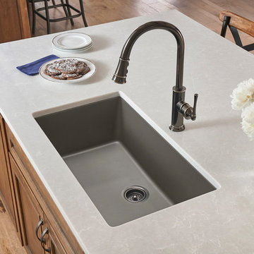 Quartz Luxe Single Bowl Undermount Sink, Silvermist
