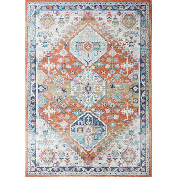 Barcelona Seville Traditional Area Rug, Rust, 9'2"x12'10"