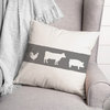 Farm Animal Silhouettes 18x18 Spun Poly Pillow