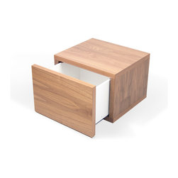 Float Night Stand | Walnut - Nightstands And Bedside Tables