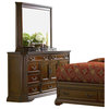 Coaster Foxhill Dresser and Mirror Set in Deep Brown Finish