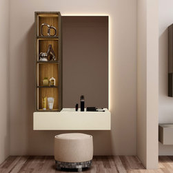 Dressing Table in Dark Walnut and Alabaster White Supplied by Inspired Elements - Dressing Tables