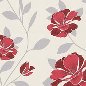 Hollywood - Graphical Retro Floral Trails Vintage Cream Wallpaper Roll