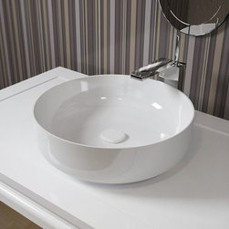 Aquatica Metamorfosi-Wht Round Ceramic Bathroom Vessel Sink - Bathroom Sinks