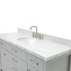 Ariel Bristol 61" Oval Sink Bath Vanity, Gray, 1.5" Carrara Marble