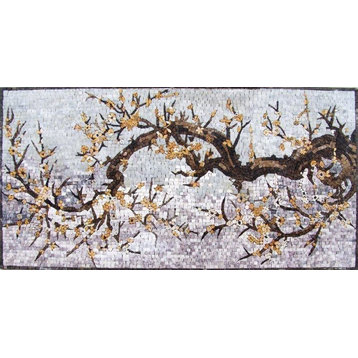Mosaic Designs, Autumn Tree Trunk, 24"x47"