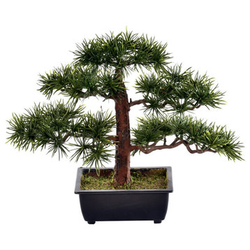 Vickerman Potted Guest Greeting Bonsai Pine, 10.6"
