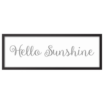 Hello Sunshine 12"x36" Black Framed Canvas, Gray