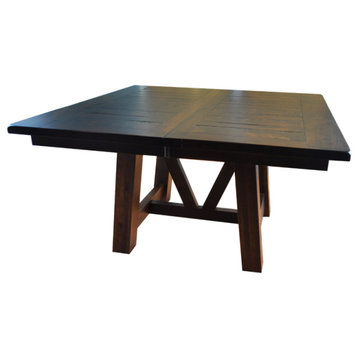 Hawthorne Rustic Cherry Square Extendable Dining Table , 54x54 4 Leaves