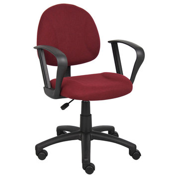 Boss Burgundy Deluxe Posture Chair With Loop Arms
