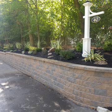 retaing wall and plantings