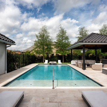 Custom Poolside Freestanding Arbor with Retractable Screens & Outdoor Kitchen