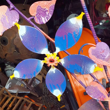 Whimsical garden art sculptures