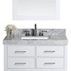 40" Laguna White Single Modern Bathroom Vanity with White Marble Top