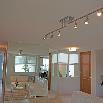 Viper LED Spotlight Off-Set Semi-Flush Mount in Living Room