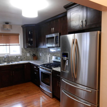 Espresso Kitchen Cabinets Wood Floor