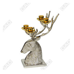 SILVER DEER CANDLE STAND - Candle Holders & Candelabra