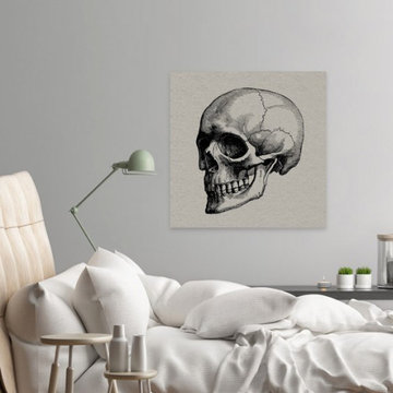 "Black Skull" Painting Print on Wrapped Canvas