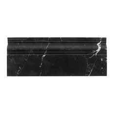 4.75"x12"Blackout Nero Marquina Polished Base Molding, Honed
