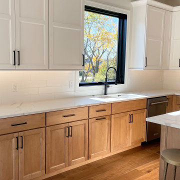 Ivory Painted and Maple Pecan Kitchen Design in Bettendorf, Iowa