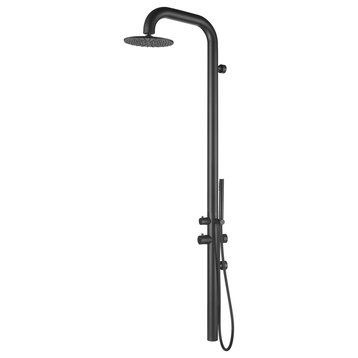 HEATGENE Outdoor Shower with Handheld Shower, Wall-Mounted - Matt Black