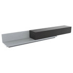 Homary - Modern Extendable TV Stand Black and Gray Media Console with 3-Drawer - -Adjustable Length: It can be extended up to 118"/3000mm, perfect for extra-wide TV screens.