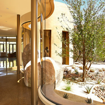 Indian Wells Custom Curved Glass Hallway