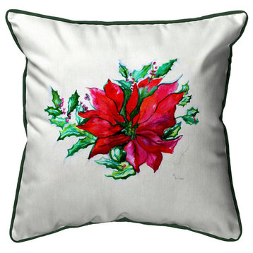 Betsy Drake Poinsettia Large Indoor/Outdoor Pillow 18x18
