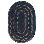 Colonial Mills - Midnight Variegated/Multi Indoor Rug Rustic Farmhouse MN57 Indigo, 6'x9' Oval - Space-dyed colors blend with warm wool theme colors in these reversible rugs to add a welcoming comfort to any setting.