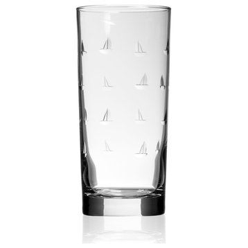 Sailing Highball Drinking Glass 15 Oz., Set of 4 Cooler Glasses