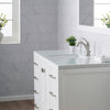 Elavo Ceramic Square Undermount Bathroom Sink, White