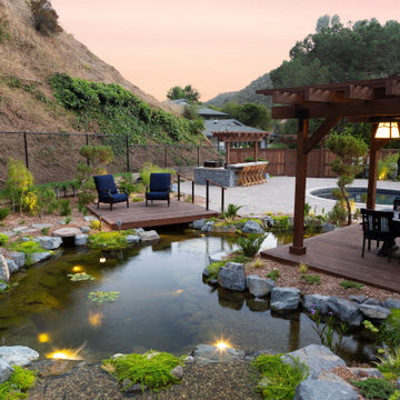 25′ x 30′ Ecosystem Koi Pond | Wide Split Waterfalls