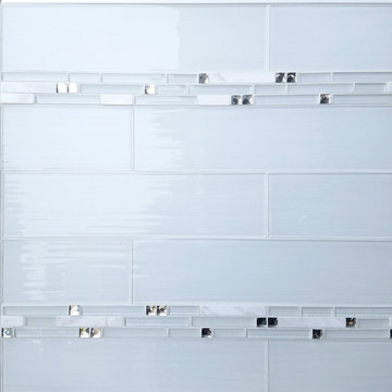 Glamorous White Glass Backsplash or Bathroom Design