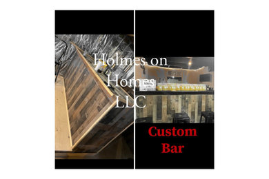 Custom bar, custom stairs, custom deck