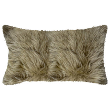 New Zealand Sheepskin Pillow 12"x20", Taupe