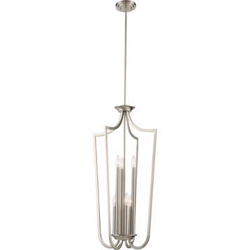 Nuvo 17"W Laguna 6-Light Arched Cage Pendant Brushed Nickel Finish