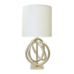 Worlds Away Nathan Silver leaf Table Lamp - Table Lamps