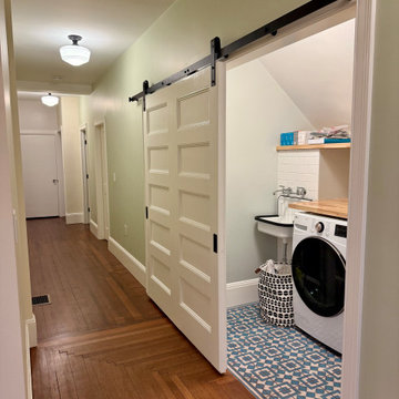 Laundry Area with Restored Barn Door