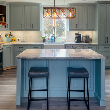 Tranquil Blue Inset Shaker Kitchen